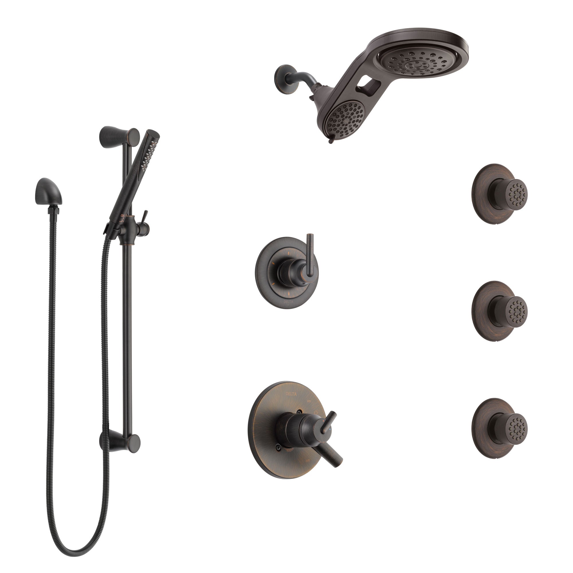 Delta Trinsic Venetian Bronze Shower System with Dual Thermostatic Con ...