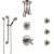 Delta Trinsic Dual Thermostatic Control Stainless Steel Finish Shower System with Ceiling Showerhead, 3 Body Jets, Grab Bar Hand Spray SS17T591SS4