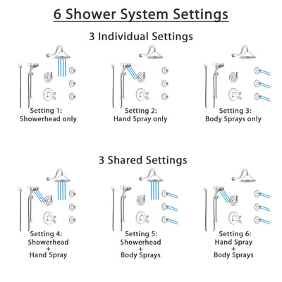Delta Trinsic Dual Thermostatic Control Stainless Steel Finish Shower System, Diverter, Showerhead, 3 Body Sprays, and Temp2O Hand Shower SS17T591SS6
