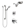 Delta Trinsic Chrome Finish Shower System with Dual Thermostatic Control Handle, Diverter, Dual Showerhead, and Hand Shower with Grab Bar SS17T5921