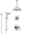 Delta Trinsic Chrome Finish Shower System with Dual Thermostatic Control Handle, Diverter, Ceiling Mount Showerhead, and Temp2O Hand Shower SS17T5923