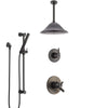 Delta Trinsic Venetian Bronze Shower System with Dual Thermostatic Control Handle, Diverter, Ceiling Mount Showerhead, and Hand Shower SS17T592RB1