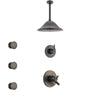 Delta Trinsic Venetian Bronze Shower System with Dual Thermostatic Control Handle, Diverter, Ceiling Mount Showerhead, and 3 Body Sprays SS17T592RB3