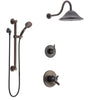 Delta Trinsic Venetian Bronze Shower System with Dual Thermostatic Control Handle, Diverter, Showerhead, and Hand Shower with Grab Bar SS17T592RB7
