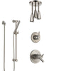 Delta Trinsic Dual Thermostatic Control Handle Stainless Steel Finish Shower System, Diverter, Ceiling Mount Showerhead, and Hand Shower SS17T592SS2