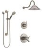 Delta Trinsic Dual Thermostatic Control Handle Stainless Steel Finish Shower System, Diverter, Showerhead, and Hand Shower with Grab Bar SS17T592SS5