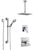 Delta Ara Chrome Shower System with Dual Thermostatic Control Handle, Diverter, Ceiling Mount Showerhead, and Hand Shower with Grab Bar SS17T6711