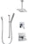 Delta Ara Chrome Finish Shower System with Dual Thermostatic Control Handle, Diverter, Ceiling Mount Showerhead, and Hand Shower SS17T6715