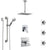 Delta Ara Chrome Shower System with Dual Thermostatic Control, Diverter, Ceiling Mount Showerhead, 3 Body Sprays, and Grab Bar Hand Shower SS17T6722