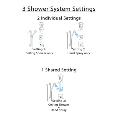 Delta Ara Matte Black Thermostatic Shower System with Diverter, Overhead Ceiling Mount Pendant Showerhead and Hand Shower with Grab Bar SS17T673BL10