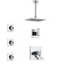 Delta Arzo Chrome Finish Shower System with Dual Thermostatic Control Handle, Diverter, Ceiling Mount Showerhead, and 3 Body Sprays SS17T8617