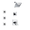 Delta Arzo Chrome Finish Shower System with Dual Thermostatic Control Handle, 3-Setting Diverter, Showerhead, and 3 Body Sprays SS17T8618