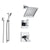 Delta Arzo Chrome Shower System with Thermostatic Shower Handle, 3-setting Diverter, Modern Square Showerhead, and Handheld Shower SS17T8685