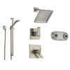 Delta Arzo Stainless Steel Shower System with Thermostatic Shower Handle, 6-setting Diverter, Square Showerhead, Modern Hand Held Shower, and Dual Body Spray Plate SS17T8693SS