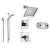 Delta Arzo Chrome Shower System with Thermostatic Shower Handle, 6-setting Diverter, Modern Square Showerhead, Handheld Shower, and Dual Body Spray Plate SS17T8693