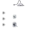 Delta Addison Chrome Finish Shower System with Dual Thermostatic Control Handle, 3-Setting Diverter, Showerhead, and 3 Body Sprays SS17T9214