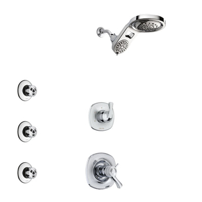 Delta Addison Chrome Finish Shower System with Dual Thermostatic Control Handle, 3-Setting Diverter, Dual Showerhead, and 3 Body Sprays SS17T9217
