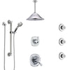 Delta Addison Chrome Shower System with Dual Thermostatic Control, Diverter, Ceiling Showerhead, 3 Body Sprays, and Grab Bar Hand Shower SS17T9223