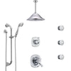 Delta Addison Chrome Shower System with Dual Thermostatic Control, Diverter, Ceiling Mount Showerhead, 3 Body Sprays, and Hand Shower SS17T9225