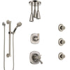 Delta Addison Dual Thermostatic Control Stainless Steel Finish Shower System with Ceiling Showerhead, 3 Body Jets, Grab Bar Hand Spray SS17T922SS5
