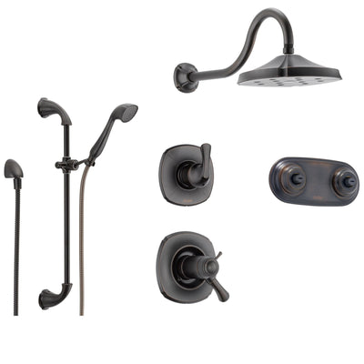 Delta Addison Venetian Bronze Shower System with Thermostatic Shower Handle, 6-setting Diverter, Showerhead, Hand Shower, and Dual Spray Shower Plate SS17T9295RB