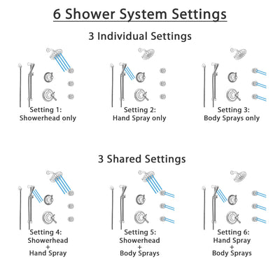Delta Cassidy Dual Thermostatic Control Stainless Steel Finish Shower System, Diverter, Showerhead, 3 Body Sprays, and Hand Shower SS17T971SS8