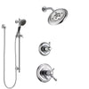 Delta Cassidy Chrome Finish Shower System with Dual Thermostatic Control Handle, Diverter, Showerhead, and Hand Shower with Slidebar SS17T9728