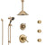Delta Cassidy Champagne Bronze Shower System with Dual Thermostatic Control, Diverter, Ceiling Showerhead, 3 Body Sprays, and Hand Shower SS17T972CZ4