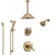 Delta Cassidy Champagne Bronze Shower System with Dual Thermostatic Control, Diverter, Showerhead, Ceiling Showerhead, and Hand Shower SS17T972CZ8