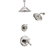 Delta Cassidy Polished Nickel Shower System with Dual Thermostatic Control Handle, Diverter, Showerhead, and Ceiling Mount Showerhead SS17T972PN7