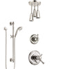Delta Cassidy Polished Nickel Shower System with Dual Thermostatic Control Handle, Diverter, Ceiling Mount Showerhead, and Hand Shower SS17T972PN8