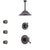 Delta Cassidy Venetian Bronze Shower System with Dual Thermostatic Control Handle, Diverter, Ceiling Mount Showerhead, and 3 Body Sprays SS17T972RB2