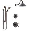 Delta Cassidy Venetian Bronze Shower System with Dual Thermostatic Control Handle, Diverter, Showerhead, and Hand Shower with Grab Bar SS17T972RB8