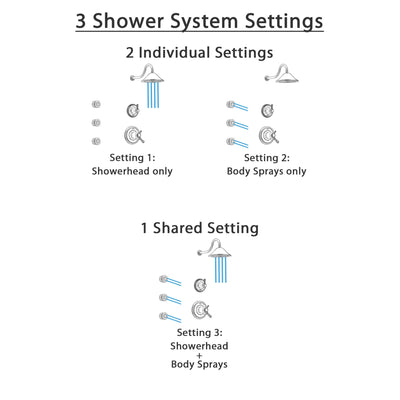 Delta Cassidy Dual Thermostatic Control Handle Stainless Steel Finish Shower System, 3-Setting Diverter, Showerhead, and 3 Body Sprays SS17T972SS5