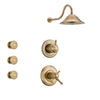 Delta Cassidy Champagne Bronze Shower System with Thermostatic Shower Handle, 3-setting Diverter, Large Rain Showerhead, and 3 Body Sprays SS17T9781CZ