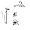Delta Cassidy Chrome Shower System with Thermostatic Shower Handle, 3-setting Diverter, Large Rain Shower Head, and Handheld Shower Spray SS17T9782