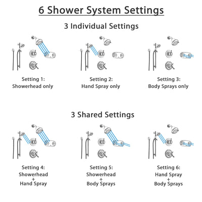 Delta Cassidy Chrome Shower System with Thermostatic Shower Handle, 6-setting Diverter, Showerhead, Handheld Shower Spray, and Dual Spray Shower Plate SS17T9792