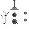 Delta Cassidy Venetian Bronze Shower System with Thermostatic Shower Handle, 6-setting Diverter, Large Rain Showerhead, Handheld Shower, and 2 Body Sprays SS17T9795RB