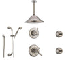Delta Cassidy Stainless Steel Shower System with Thermostatic Shower Handle, 6-setting Diverter, Large Ceiling Mount Rain Showerhead, Handheld Shower, and 2 Body Sprays SS17T9795SS