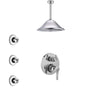 Delta Trinsic Chrome Finish Shower System with Control Handle, Integrated 3-Setting Diverter, Ceiling Mount Showerhead, and 3 Body Sprays SS248594
