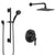 Delta Trinsic Matte Black Finish Shower System with Integrated Diverter, Modern Wall Mount Rain Showerhead, and Hand Shower with Slide Bar SS24859BL4
