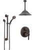 Delta Trinsic Venetian Bronze Shower System with Control Handle, Integrated Diverter, Ceiling Mount Showerhead, and Grab Bar Hand Shower SS24859RB9