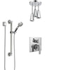 Delta Ara Chrome Finish Shower System with Control Handle, Integrated Diverter, Ceiling Mount Showerhead, and Hand Shower with Grab Bar SS248675