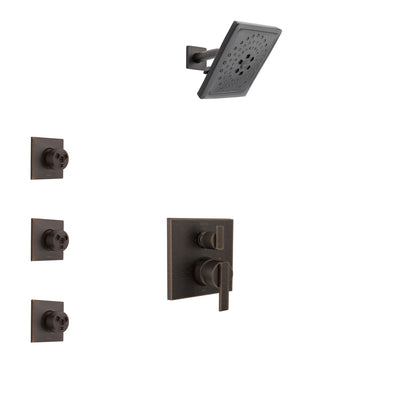 Delta Ara Venetian Bronze Finish Shower System with Control Handle, Integrated 3-Setting Diverter, Showerhead, and 3 Body Sprays SS24867RB11