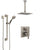 Delta Ara Stainless Steel Finish Shower System with Control Handle, Integrated Diverter, Ceiling Mount Showerhead, and Grab Bar Hand Shower SS24867SS2