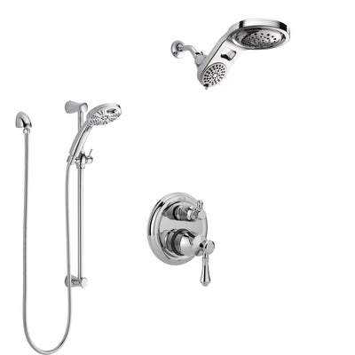Delta Cassidy Chrome Finish Shower System with Control Handle, Integrated Diverter, Dual Showerhead, and Temp2O Hand Shower with Slidebar SS2489711