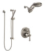 Delta Cassidy Stainless Steel Finish Shower System with Control Handle, Integrated Diverter, Dual Showerhead, and Hand Shower with Slidebar SS24897SS6