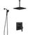 Delta Pivotal Matte Black Finish Modern Integrated Diverter Shower System with Large Square Rain Showerhead and SureDock Wall Hand Spray SS24899BL8