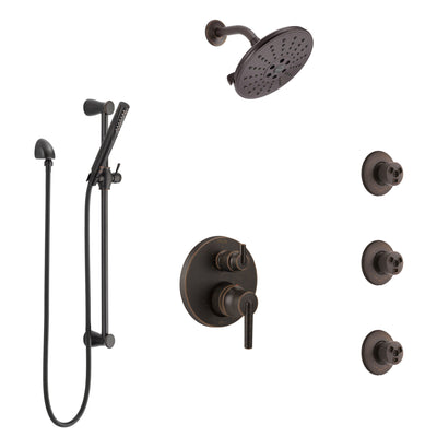 Delta Trinsic Venetian Bronze Shower System with Control Handle, Integrated 6-Setting Diverter, Showerhead, 3 Body Sprays, and Hand Shower SS24959RB1