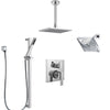 Delta Ara Chrome Shower System with Control Handle, Integrated 6-Setting Diverter, Showerhead, Ceiling Mount Showerhead, and Hand Shower SS2496712